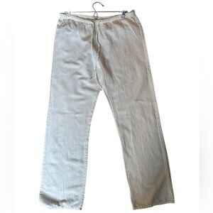 Linen Boho Chic White Linen Wide Leg Pants - St Tropez” Ladies (M)